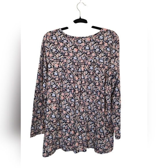 J.Jill Medium Cotton Modal Blend Pleated Floral Tunic - Picture 2 of 11